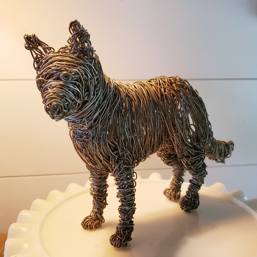 Wire Art of German Shepherd Dog, Vintage, artist unknown - Picture 10 of 14